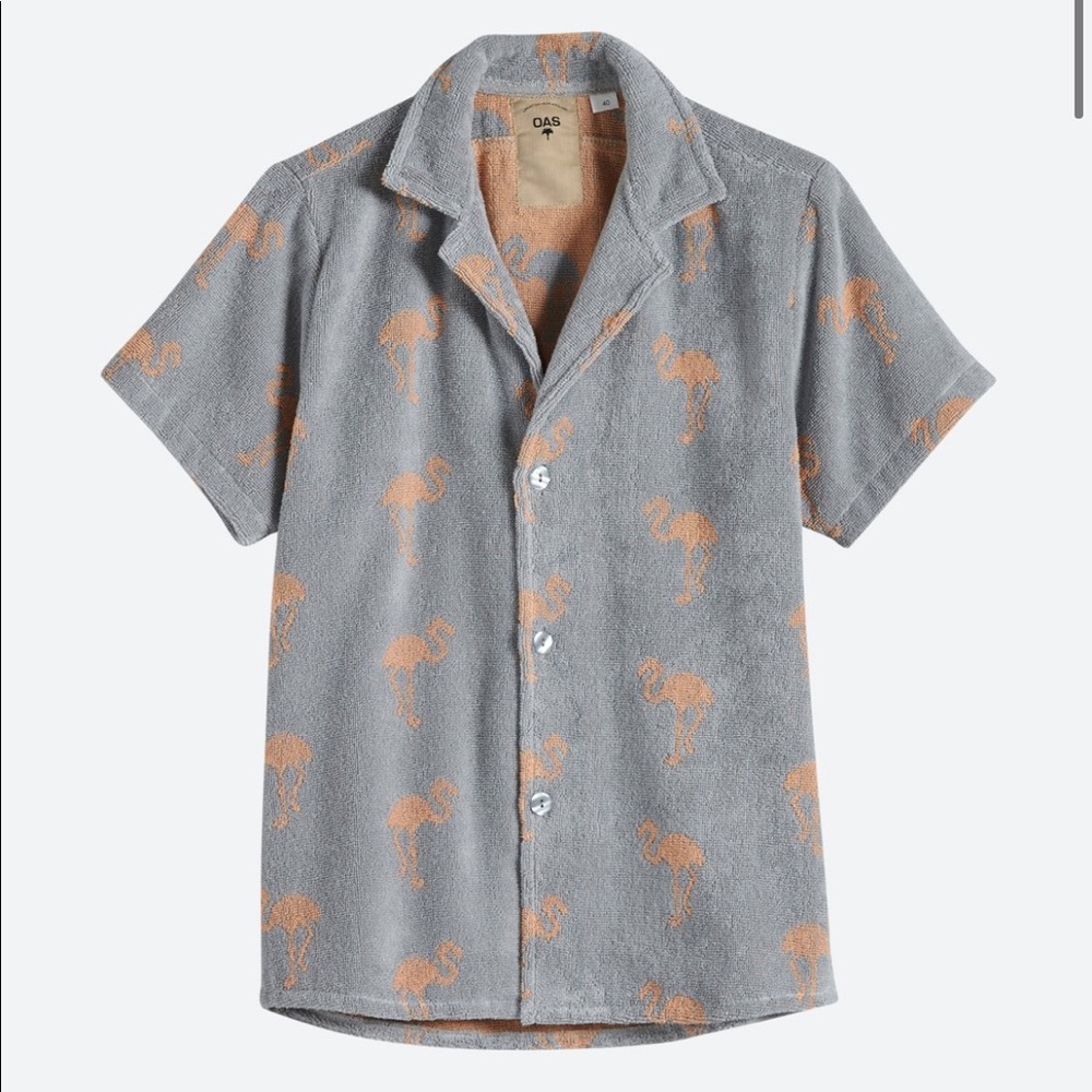 OAS Peach Flamingo Terry Shirt